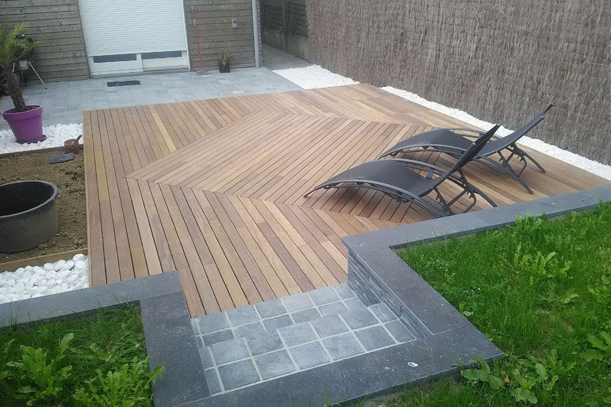 Terrasse bois jardin zen